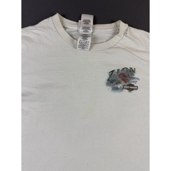 Rare Vintage Harley Davidson Zion Washington Utah Faded Skull Long Sleeve Horse - Picture 11 of 14